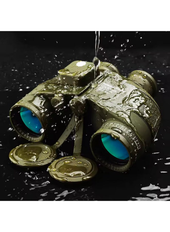 50 x10 Waterproof and Moisture Resistant Binoculars with Low Glare Built-in Light, Reticle and Compass for Rangefinding - Image 2